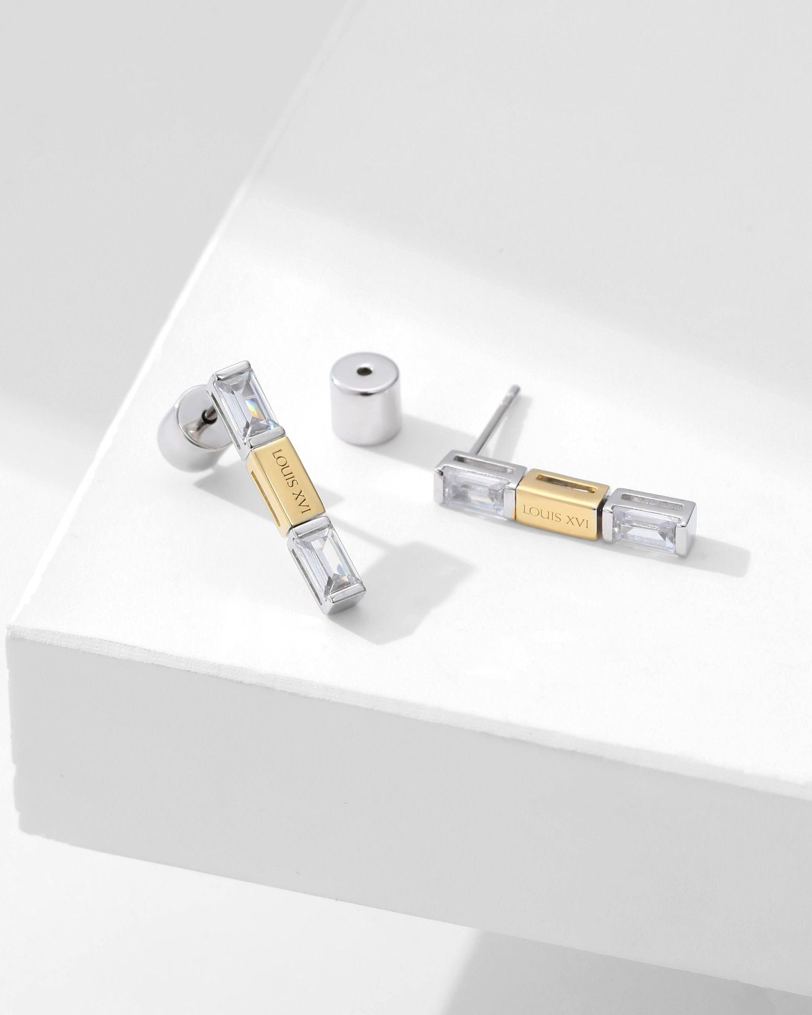 Bicolore Baguette Ohrring - 8242500