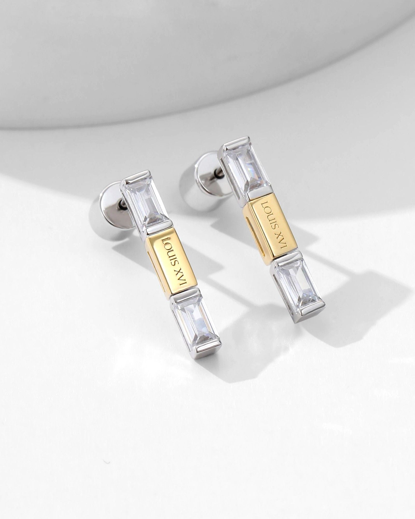 Bicolore Baguette Ohrring - 8242500