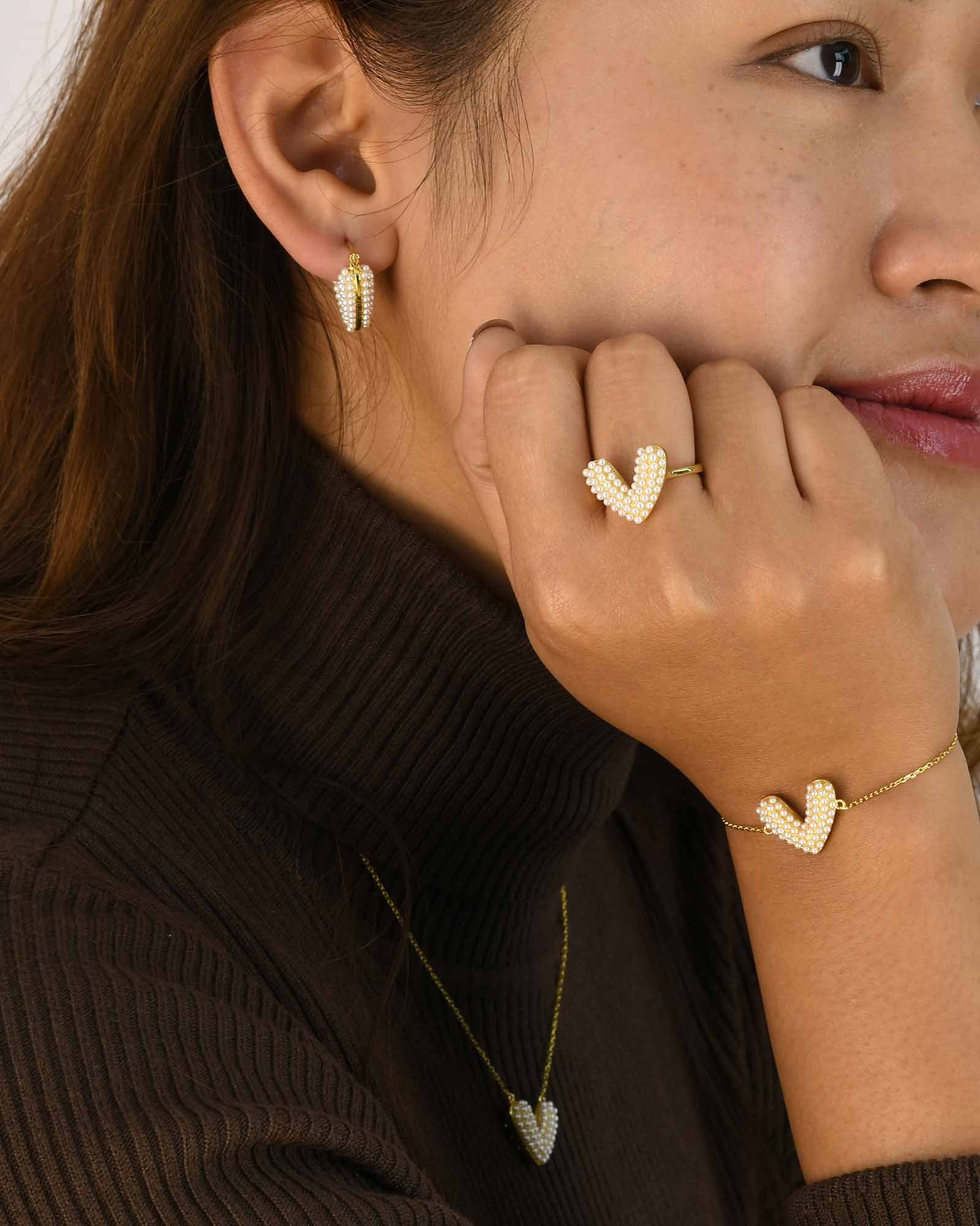 Herz Perle Ohrringe - 8140000