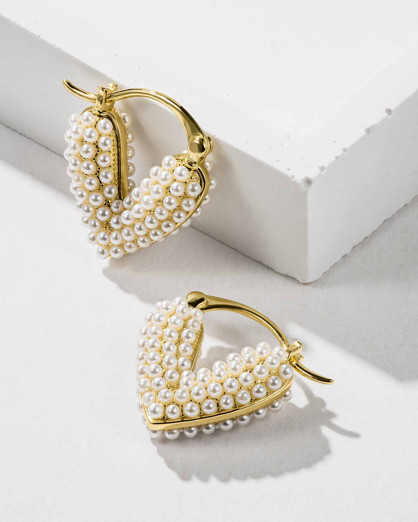 Hjerte Perle Øreringe - 8140000