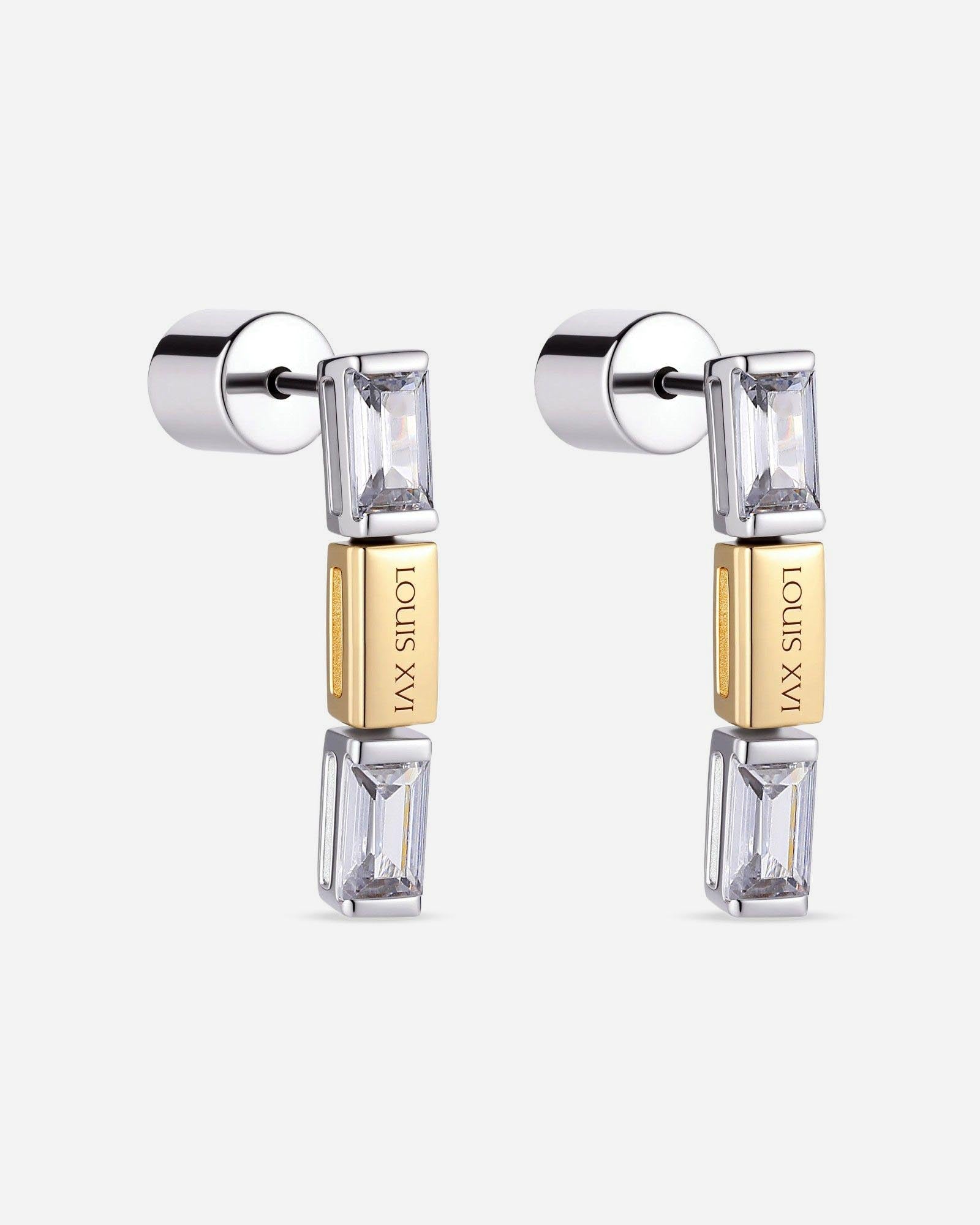 Bicolore Baguette Ohrring - 8242500